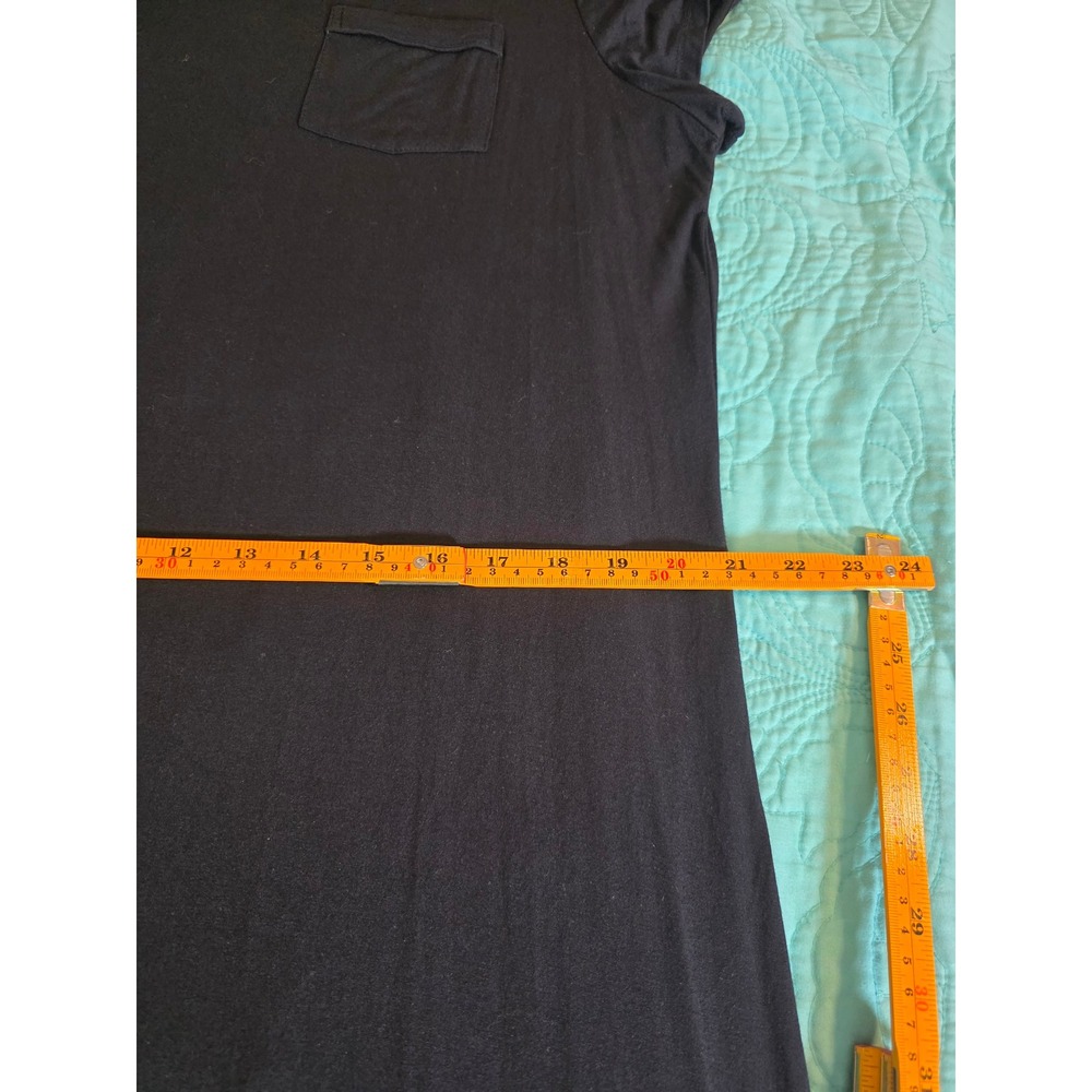 Soma Black Maxi Dress Short Sleeve Pocket Rayon Stretch XL Lounge Gown - Picture 10 of 11